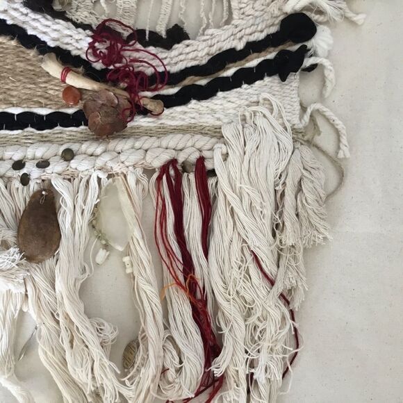 OOAK handmade woven wall hanging earth tones. A0005 - Picture 6 of 10